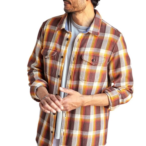 NWT Outerknown Blanket Shirt – SOLD-OUT Color! –Dark Roast Nostalgic Plaid M MED - Picture 7 of 12